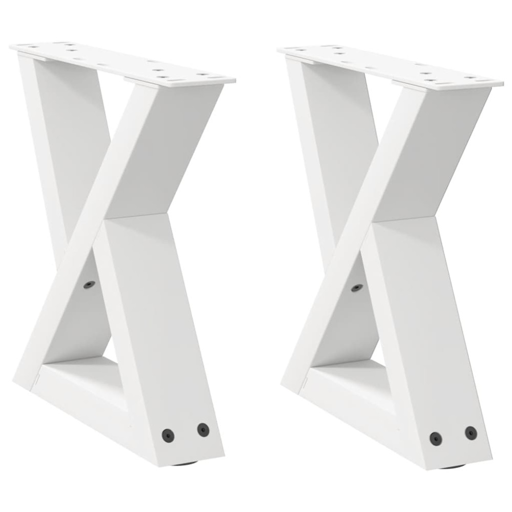 Produktbild för Soffbordsben 2 st vita 40x(30-31,3) cm stål