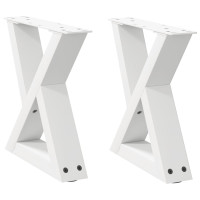 Produktbild för Soffbordsben 2 st vita 40x(30-31,3) cm stål
