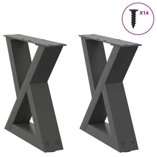 vidaXL Soffbordsben 2 st antracit 40x(30-31,3) cm stål