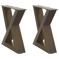 Produktbild för Soffbordsben 2 st naturstål 40x(30-31,3) cm stål