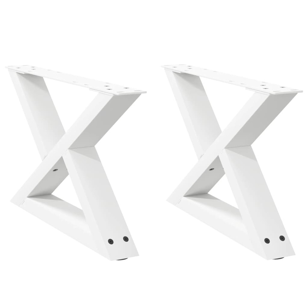 Produktbild för Soffbordsben 2 st vita 50x(30-31,3) cm stål