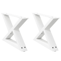Produktbild för Soffbordsben 2 st vita 50x(30-31,3) cm stål