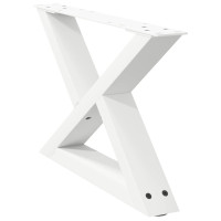 Produktbild för Soffbordsben 2 st vita 50x(30-31,3) cm stål