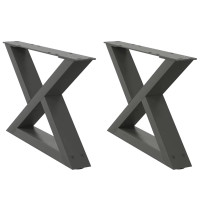 Produktbild för Soffbordsben 2 st antracit 50x(30-31,3) cm stål