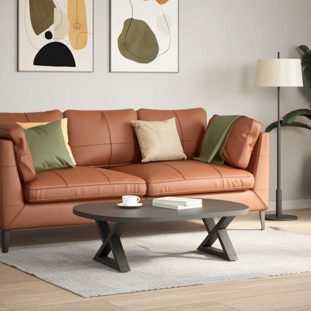 Produktbild för Soffbordsben 2 st antracit 50x(30-31,3) cm stål