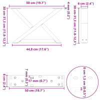 Produktbild för Soffbordsben 2 st antracit 50x(30-31,3) cm stål