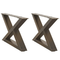 Produktbild för Soffbordsben 2 st naturstål 50x(30-31,3) cm stål
