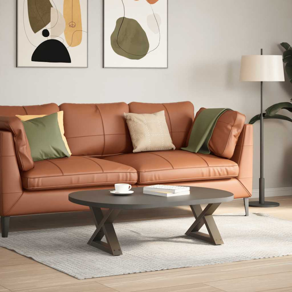 Produktbild för Soffbordsben 2 st naturstål 50x(30-31,3) cm stål