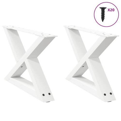 vidaXL Soffbordsben 2 st vita 60x(30-31,3) cm stål