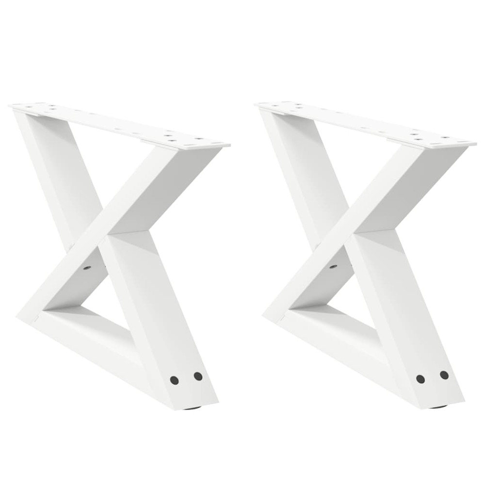 Produktbild för Soffbordsben 2 st vita 60x(30-31,3) cm stål