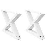 Produktbild för Soffbordsben 2 st vita 60x(30-31,3) cm stål