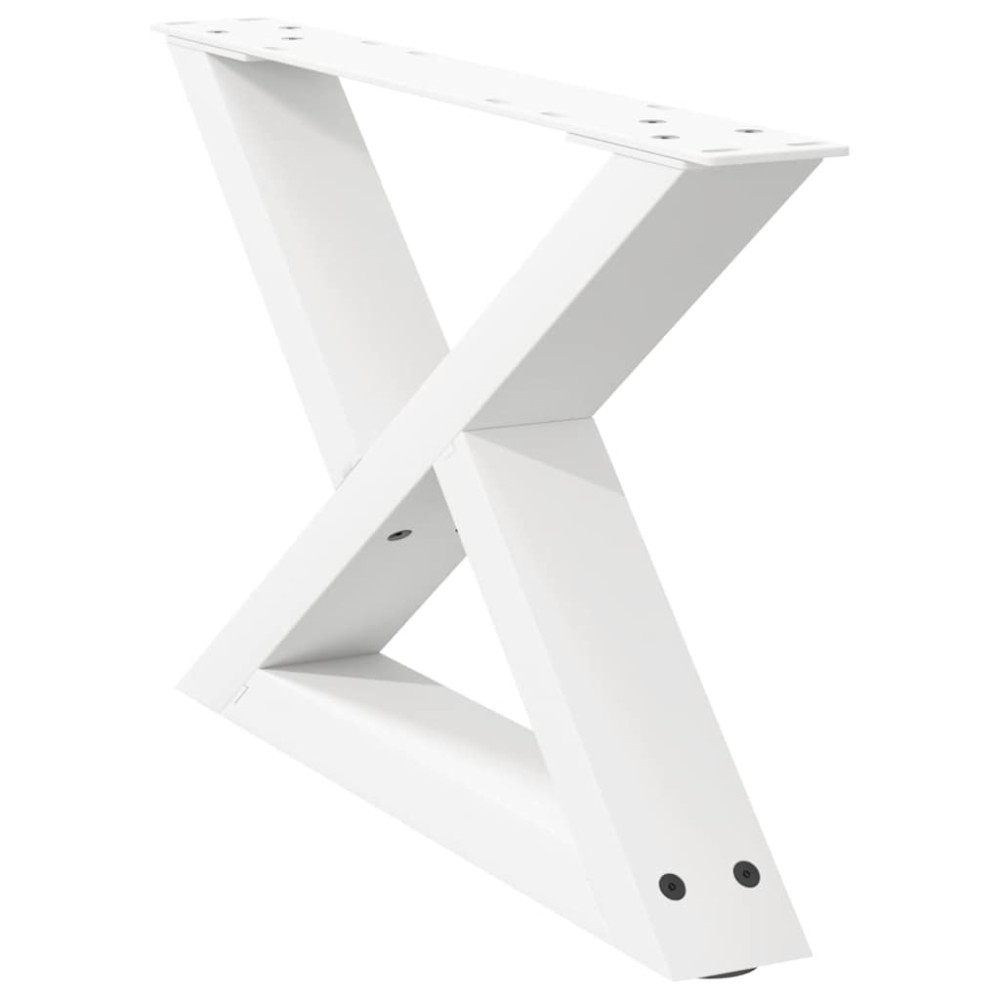 Produktbild för Soffbordsben 2 st vita 60x(30-31,3) cm stål