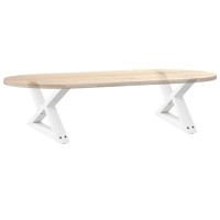 Produktbild för Soffbordsben 2 st vita 60x(30-31,3) cm stål
