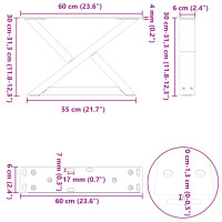 Produktbild för Soffbordsben 2 st vita 60x(30-31,3) cm stål