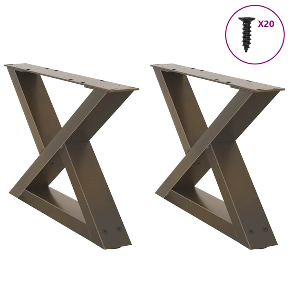 Produktbild för Soffbordsben 2 st naturstål 60x(30-31,3) cm stål
