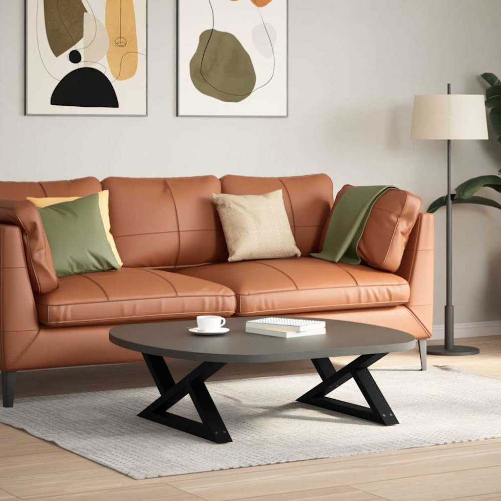 Produktbild för Soffbordsben 2 st svarta 70x(30-31,3) cm stål