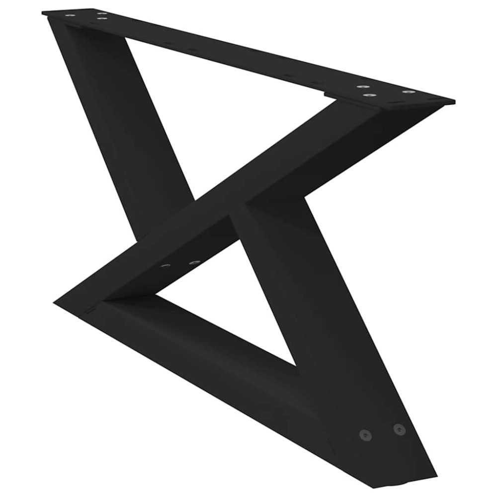 Produktbild för Soffbordsben 2 st svarta 70x(30-31,3) cm stål