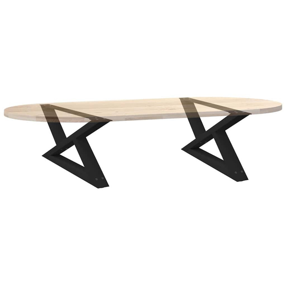 Produktbild för Soffbordsben 2 st svarta 70x(30-31,3) cm stål