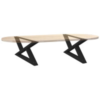 Produktbild för Soffbordsben 2 st svarta 70x(30-31,3) cm stål