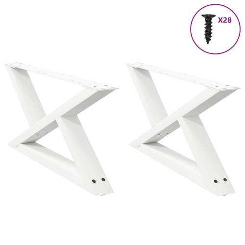 vidaXL Soffbordsben 2 st vita 70x(30-31,3) cm stål