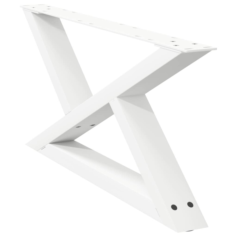 Produktbild för Soffbordsben 2 st vita 70x(30-31,3) cm stål