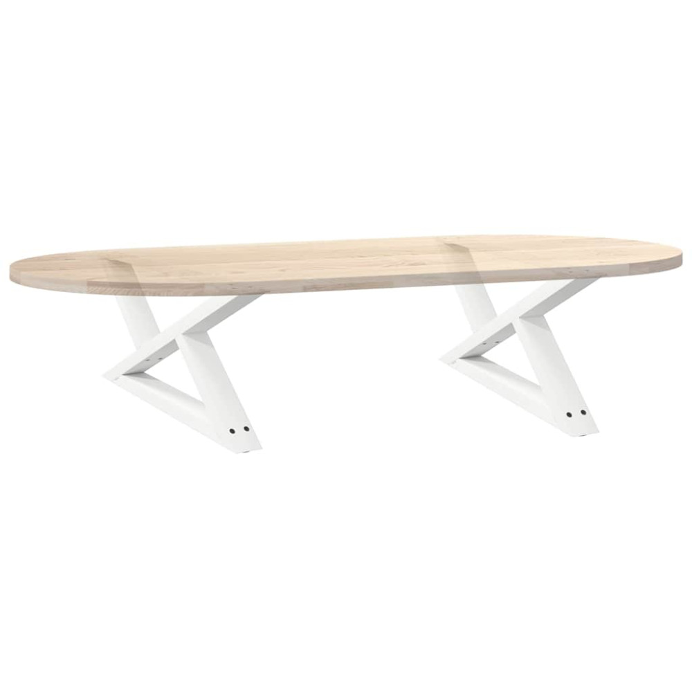 Produktbild för Soffbordsben 2 st vita 70x(30-31,3) cm stål