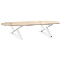 Produktbild för Soffbordsben 2 st vita 70x(30-31,3) cm stål