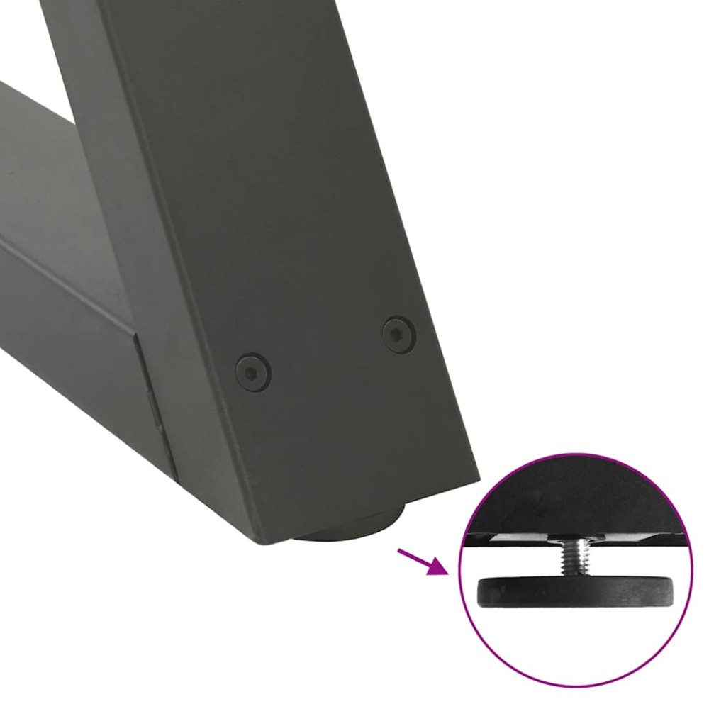 Produktbild för Soffbordsben 2 st antracit 70x(30-31,3) cm stål