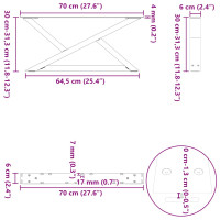 Produktbild för Soffbordsben 2 st antracit 70x(30-31,3) cm stål