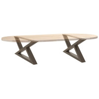 Produktbild för Soffbordsben 2 st naturstål 70x(30-31,3) cm stål