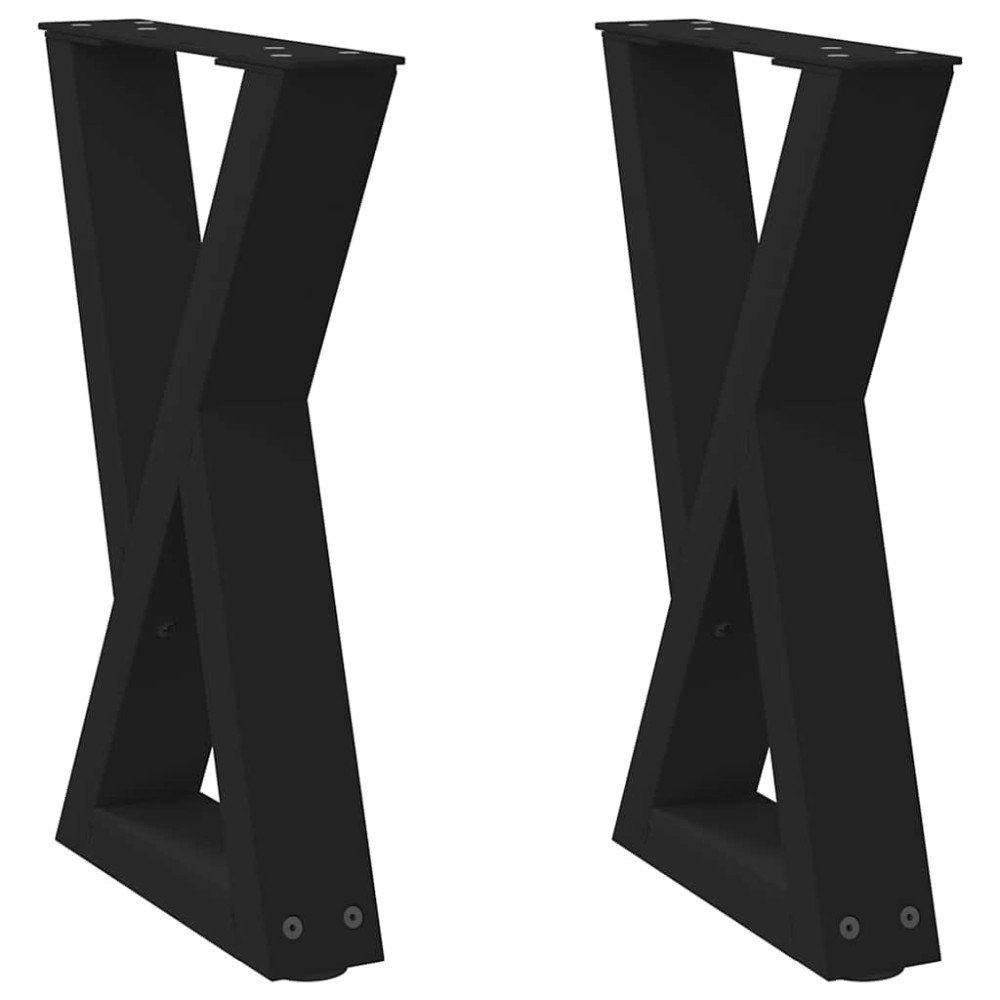 Produktbild för Soffbordsben 2 st svarta 28x(42-43,3) cm stål