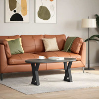 Produktbild för Soffbordsben 2 st svarta 28x(42-43,3) cm stål