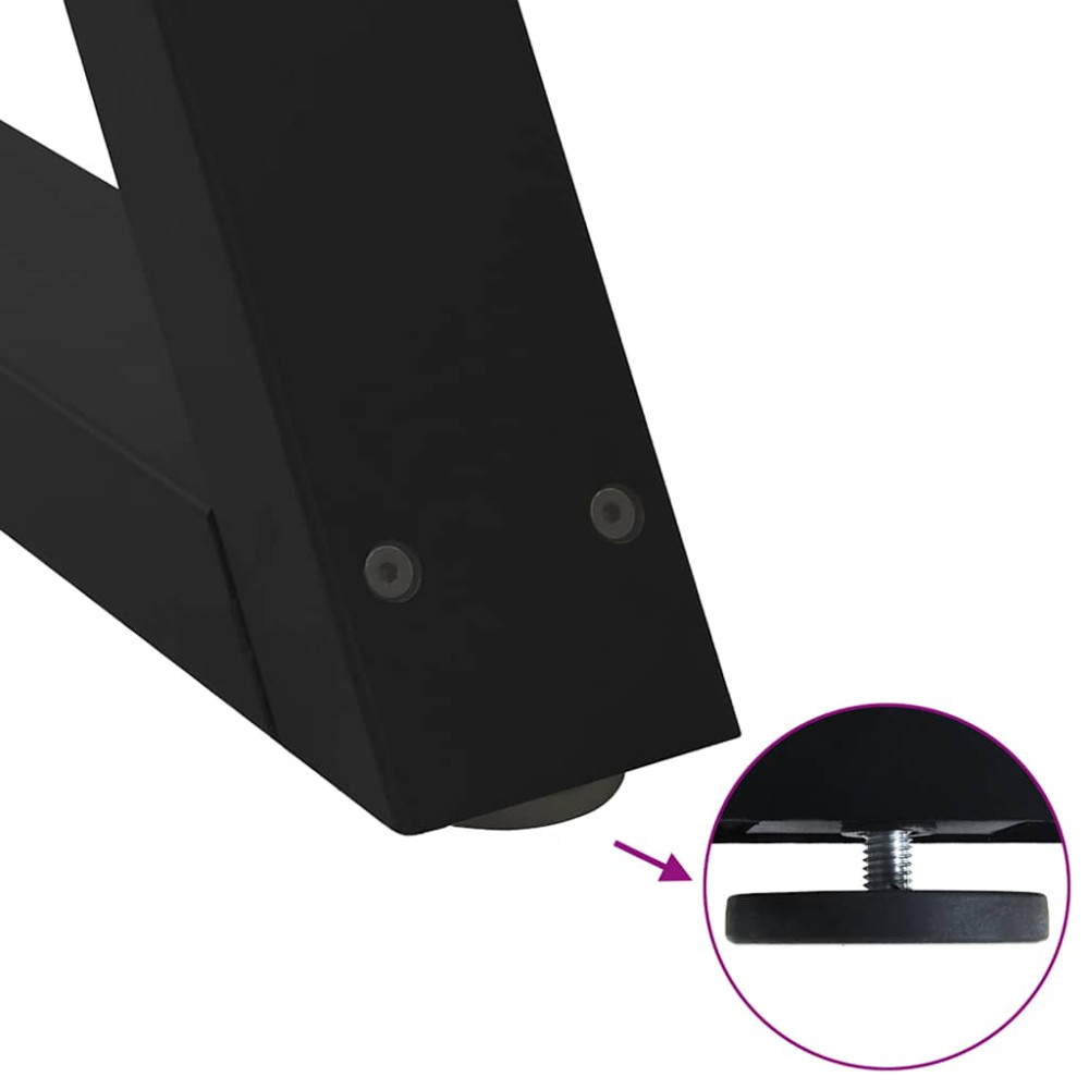 Produktbild för Soffbordsben 2 st svarta 28x(42-43,3) cm stål