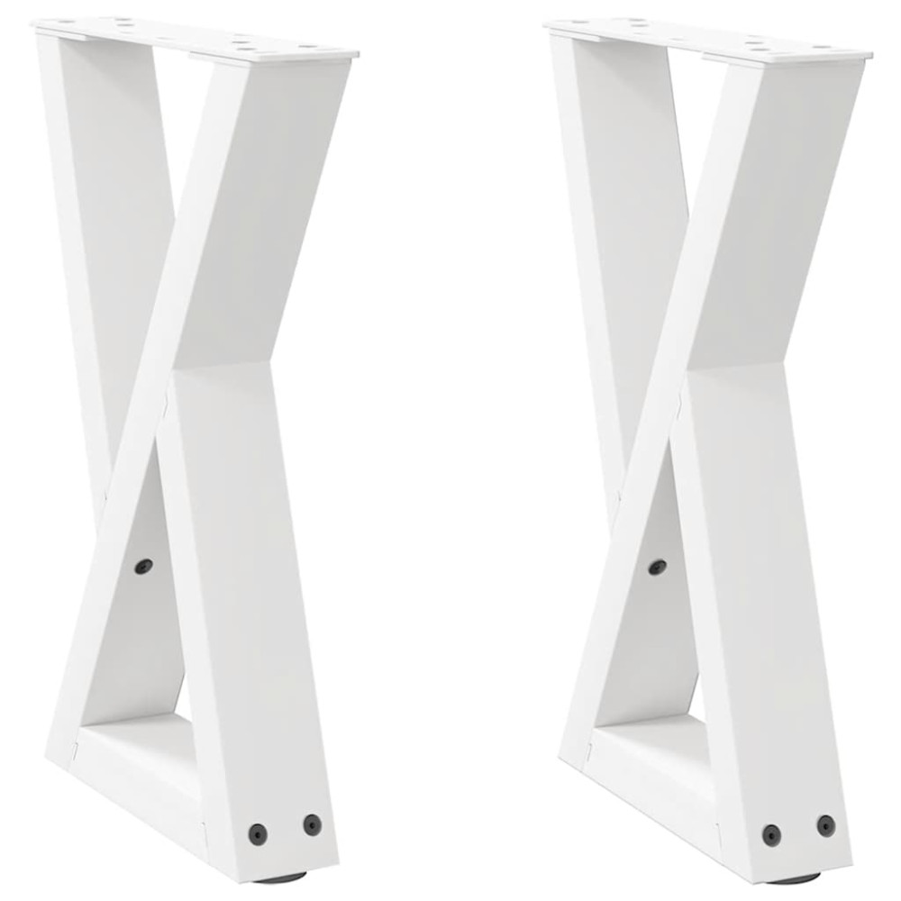 Produktbild för Soffbordsben 2 st vita 28x(42-43,3) cm stål