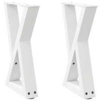 Produktbild för Soffbordsben 2 st vita 28x(42-43,3) cm stål