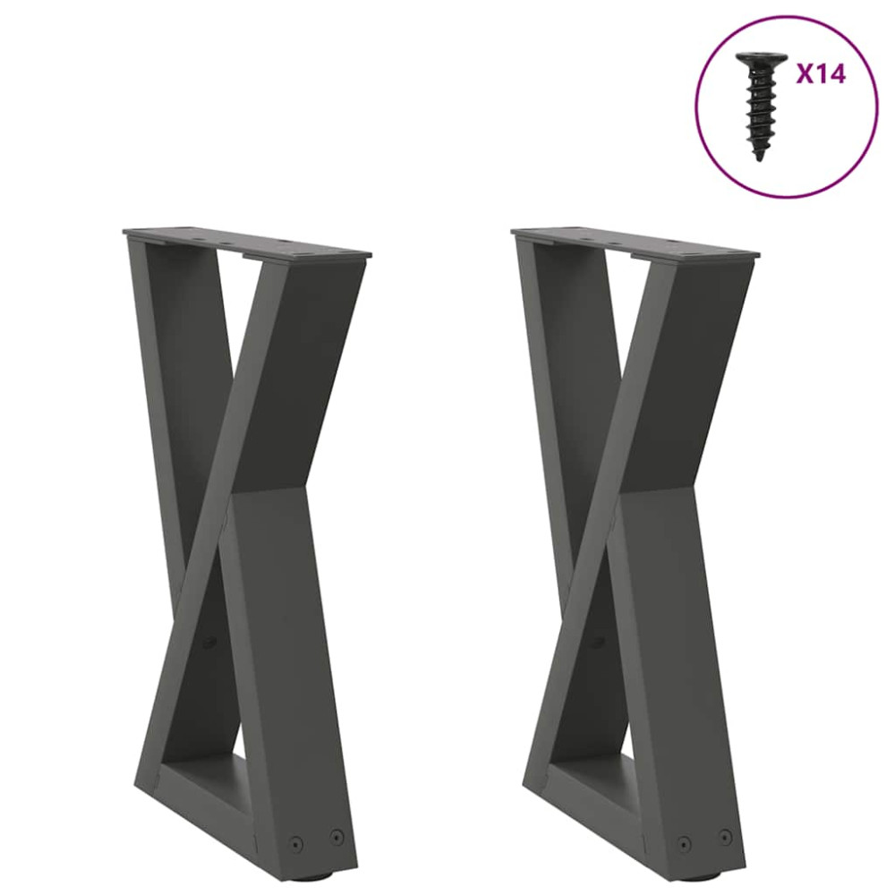 Produktbild för Soffbordsben 2 st antracit 28x(42-43,3) cm stål