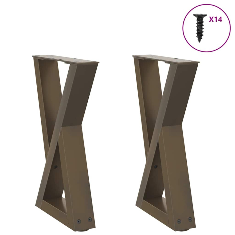 Produktbild för Soffbordsben 2 st naturstål 28x(42-43,3) cm stål