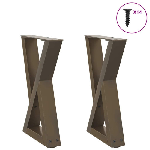 vidaXL Soffbordsben 2 st naturstål 28x(42-43,3) cm stål
