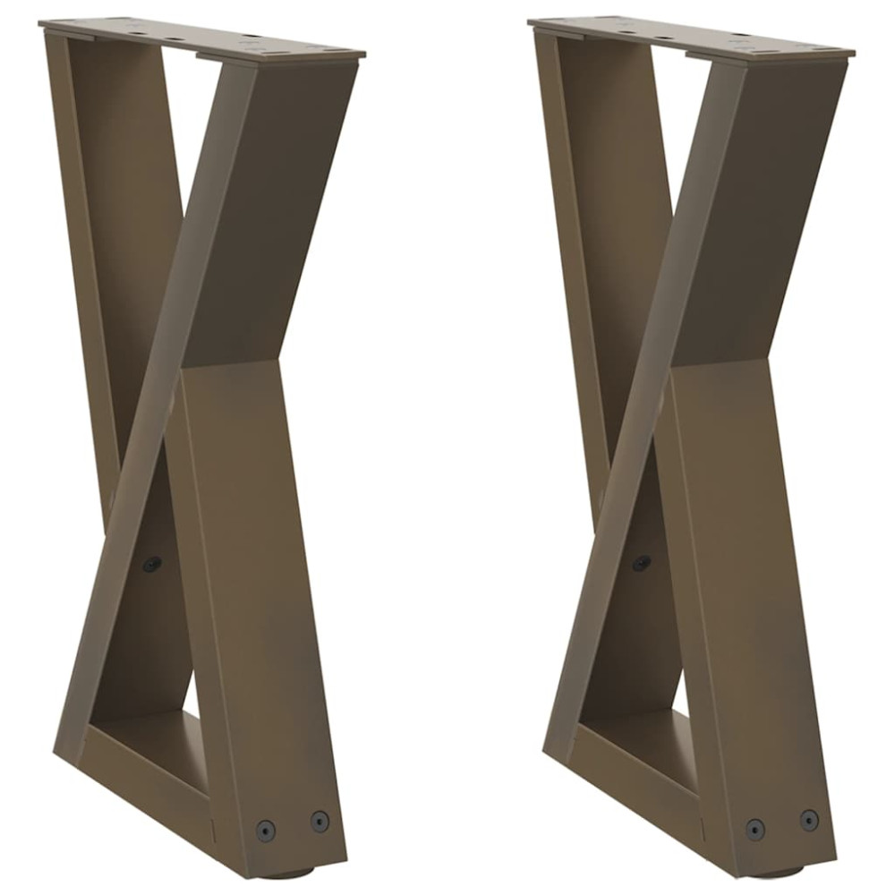 Produktbild för Soffbordsben 2 st naturstål 28x(42-43,3) cm stål