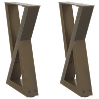 Produktbild för Soffbordsben 2 st naturstål 28x(42-43,3) cm stål