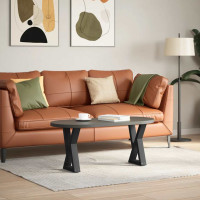 Produktbild för Soffbordsben 2 st svarta 38x(42-43,3) cm stål