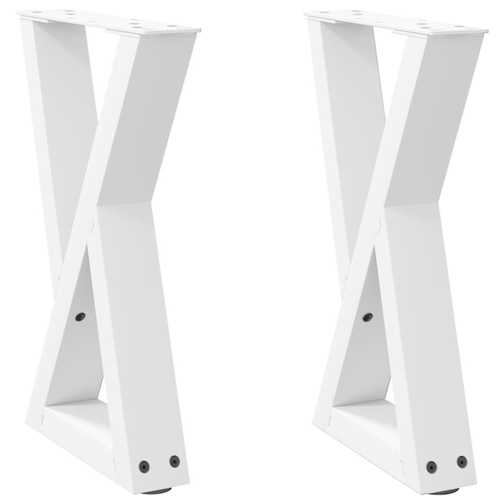 Produktbild för Soffbordsben 2 st vita 38x(42-43,3) cm stål
