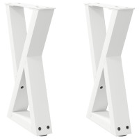 Produktbild för Soffbordsben 2 st vita 38x(42-43,3) cm stål