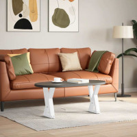 Produktbild för Soffbordsben 2 st vita 38x(42-43,3) cm stål