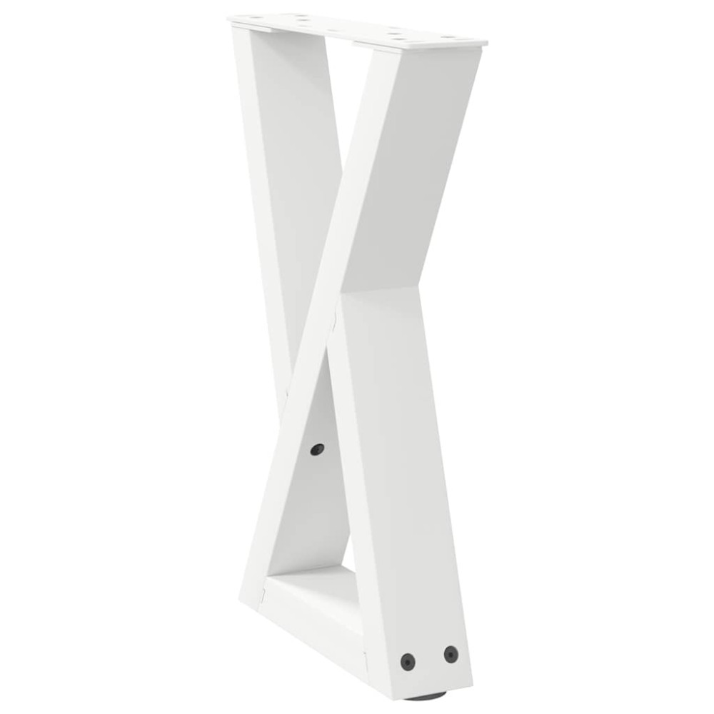 Produktbild för Soffbordsben 2 st vita 38x(42-43,3) cm stål