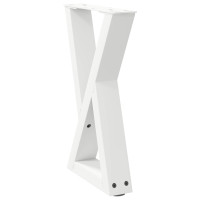 Produktbild för Soffbordsben 2 st vita 38x(42-43,3) cm stål