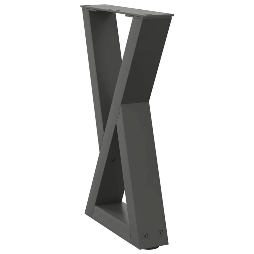 Produktbild för Soffbordsben 2 st antracit 38x(42-43,3) cm stål