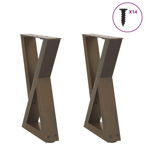 vidaXL Soffbordsben 2 st naturstål 38x(42-43,3) cm stål