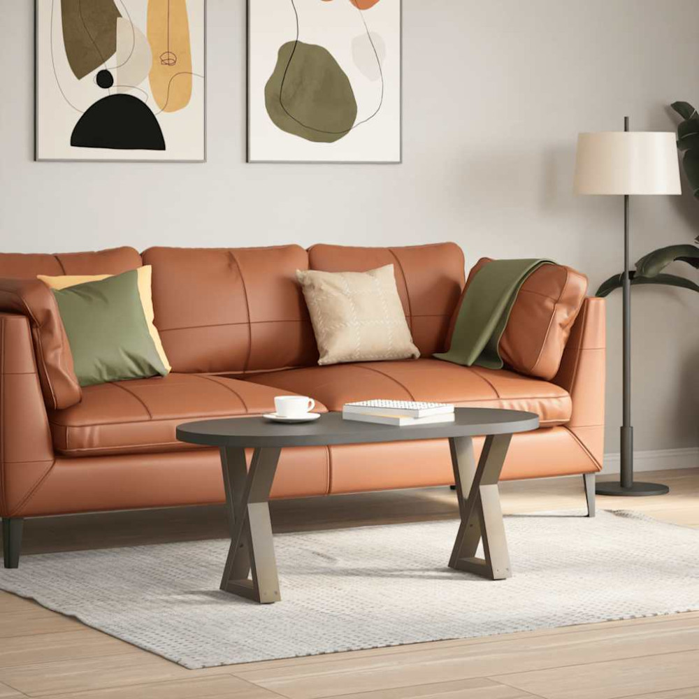 Produktbild för Soffbordsben 2 st naturstål 38x(42-43,3) cm stål