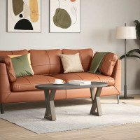 Produktbild för Soffbordsben 2 st naturstål 38x(42-43,3) cm stål
